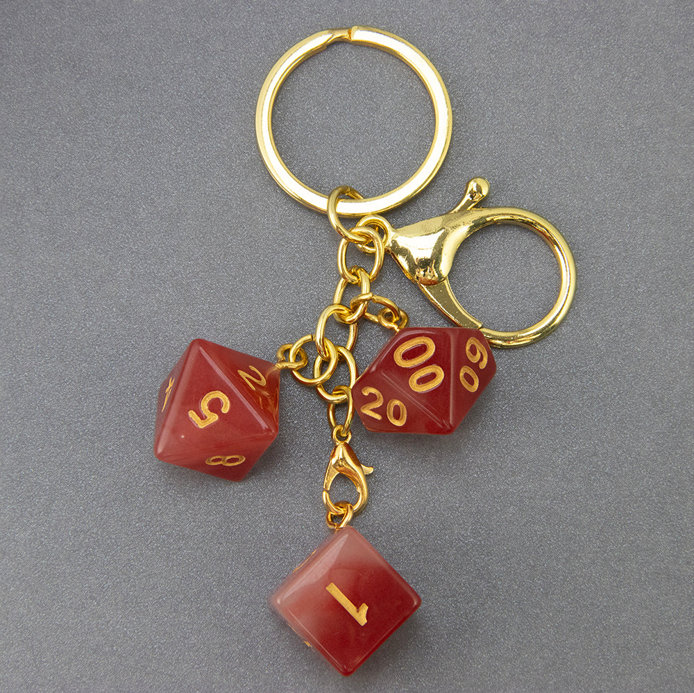 Luminous Dice Keychain Fashion Dice Charm, Pouch Handbag Car Pendant, Table Game Souvenirs for DND RPG Game Lover
