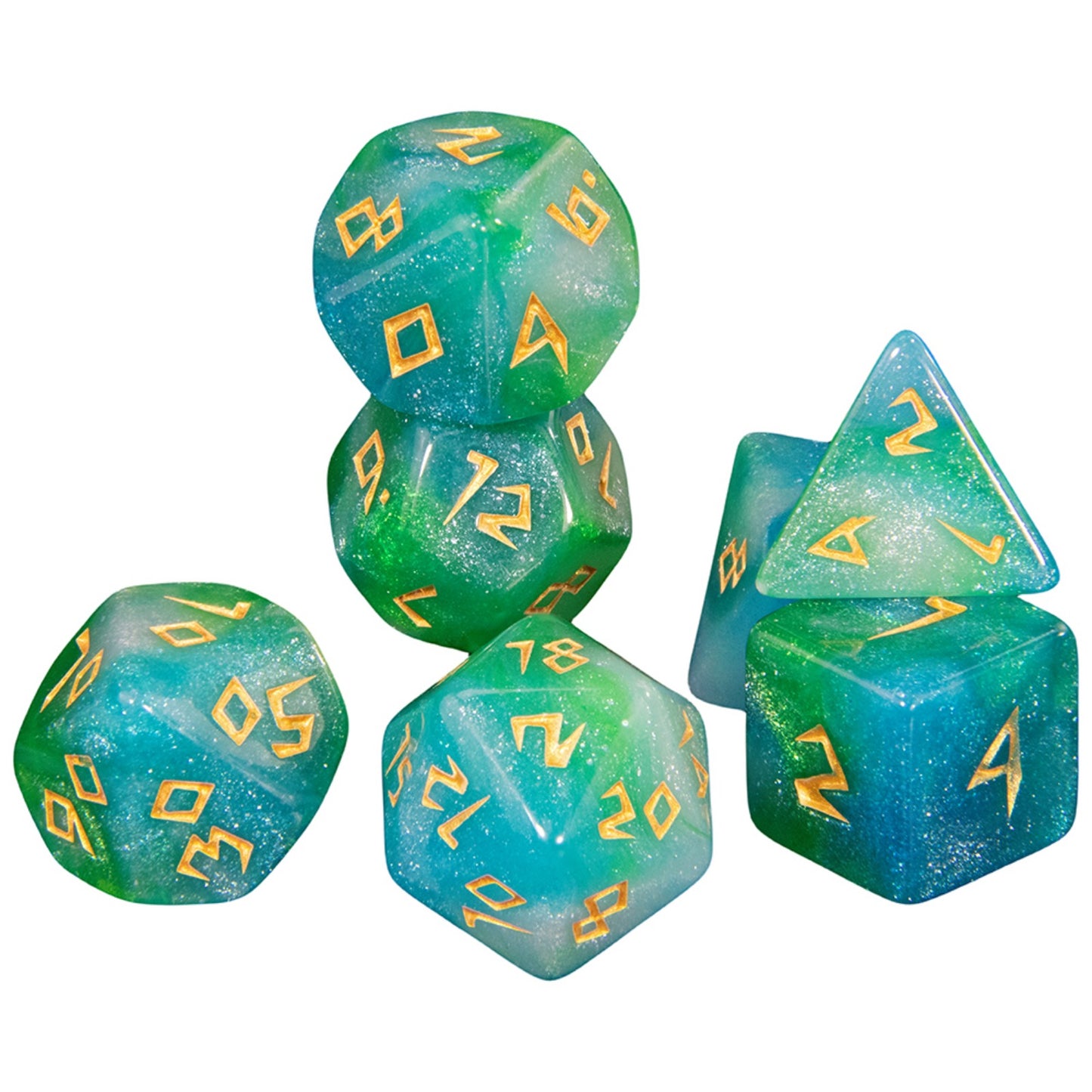 DND Polyhedral Dice Set 7pcs/Set Mixed Color Dice with Tube for DND RPG Game Board Game Prop, As Souvenir Gift