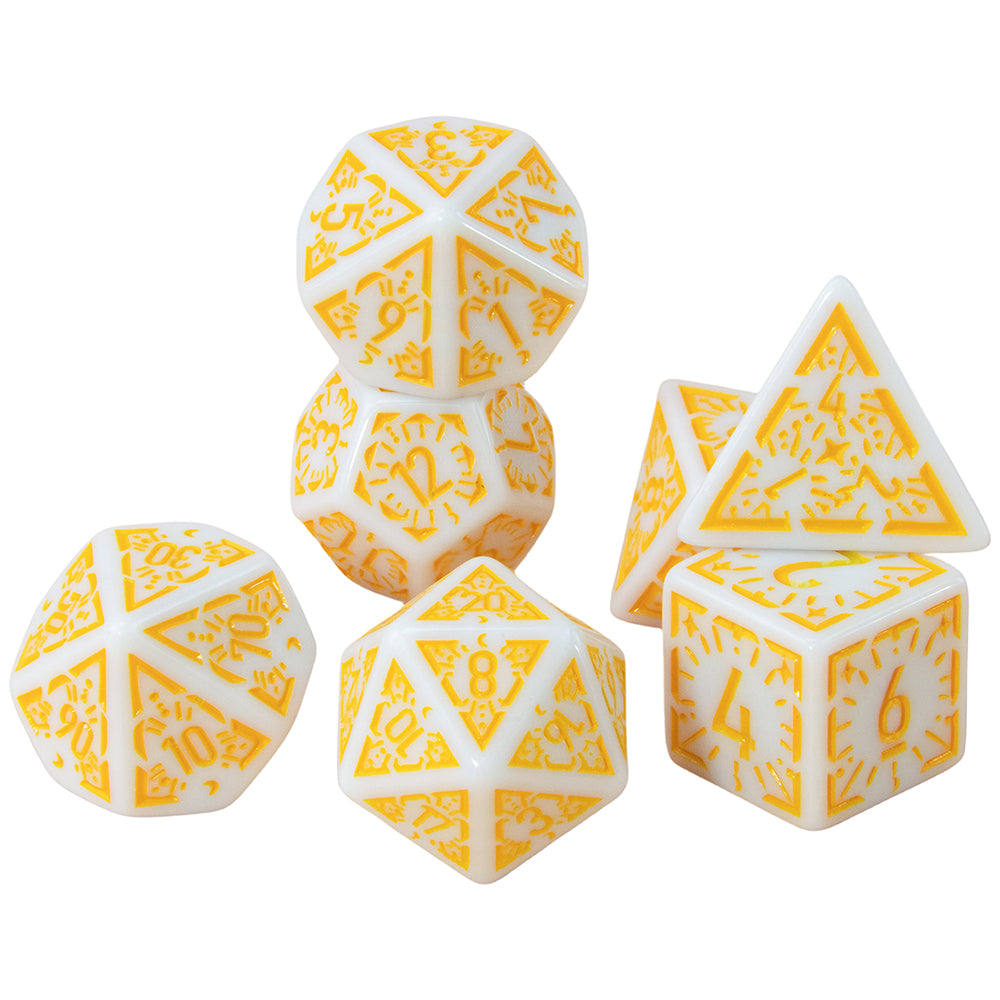 DND Carving Pattern Dice 7Pcs RPG Polyhedral Dice Set for Boardgame As Gift Entertainment Accessories