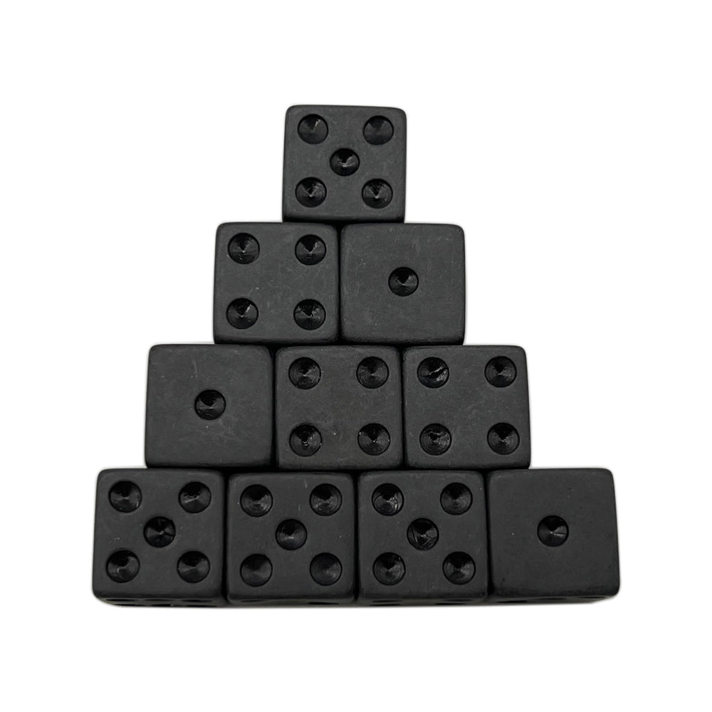 10pcs Black D6 Dice Polyhedral  Dice 6 Sided 16mm Dice for RPG DND Table Games