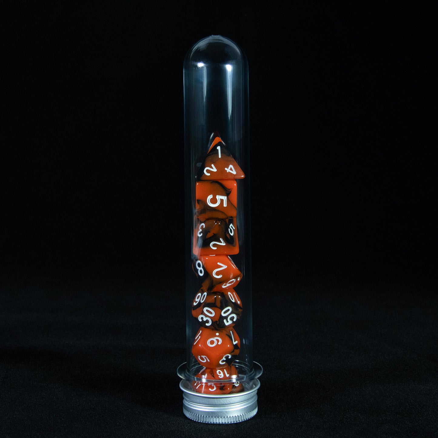 Mixing Colors Glitter Polyhedral Dice Set 7pieces DND Games Dice with Tube for D&D RPG Role Playing Table Games