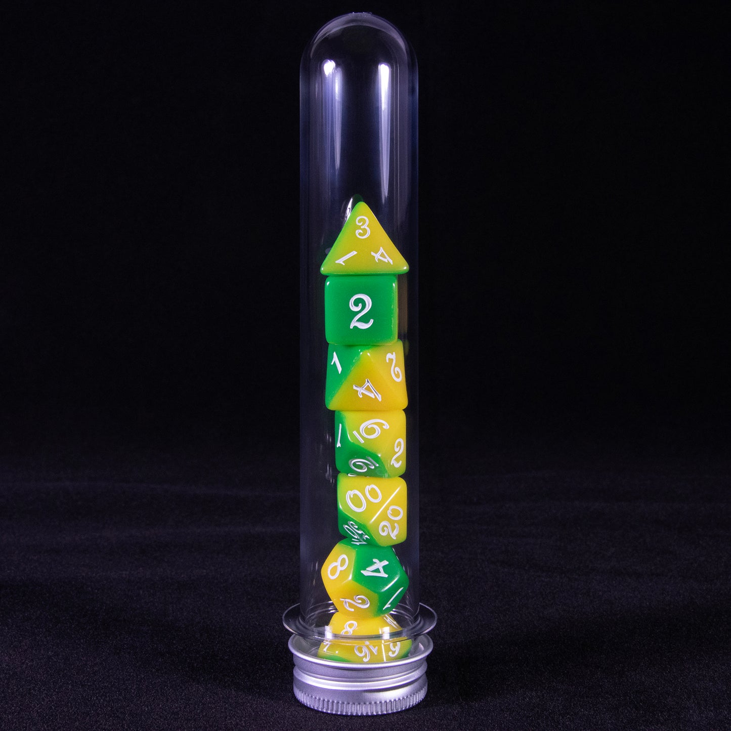 Splice Color Dice Set 7pcs Two-color DND Game Polyhedral Dice with Tube for D&D Role Playing Games and Tabletop Games