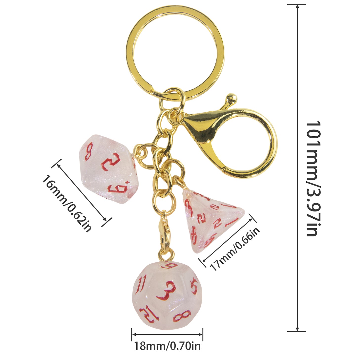 Fashion Keyring Dice Ornament Key Chain Pendant Men Kids Toys Gifts