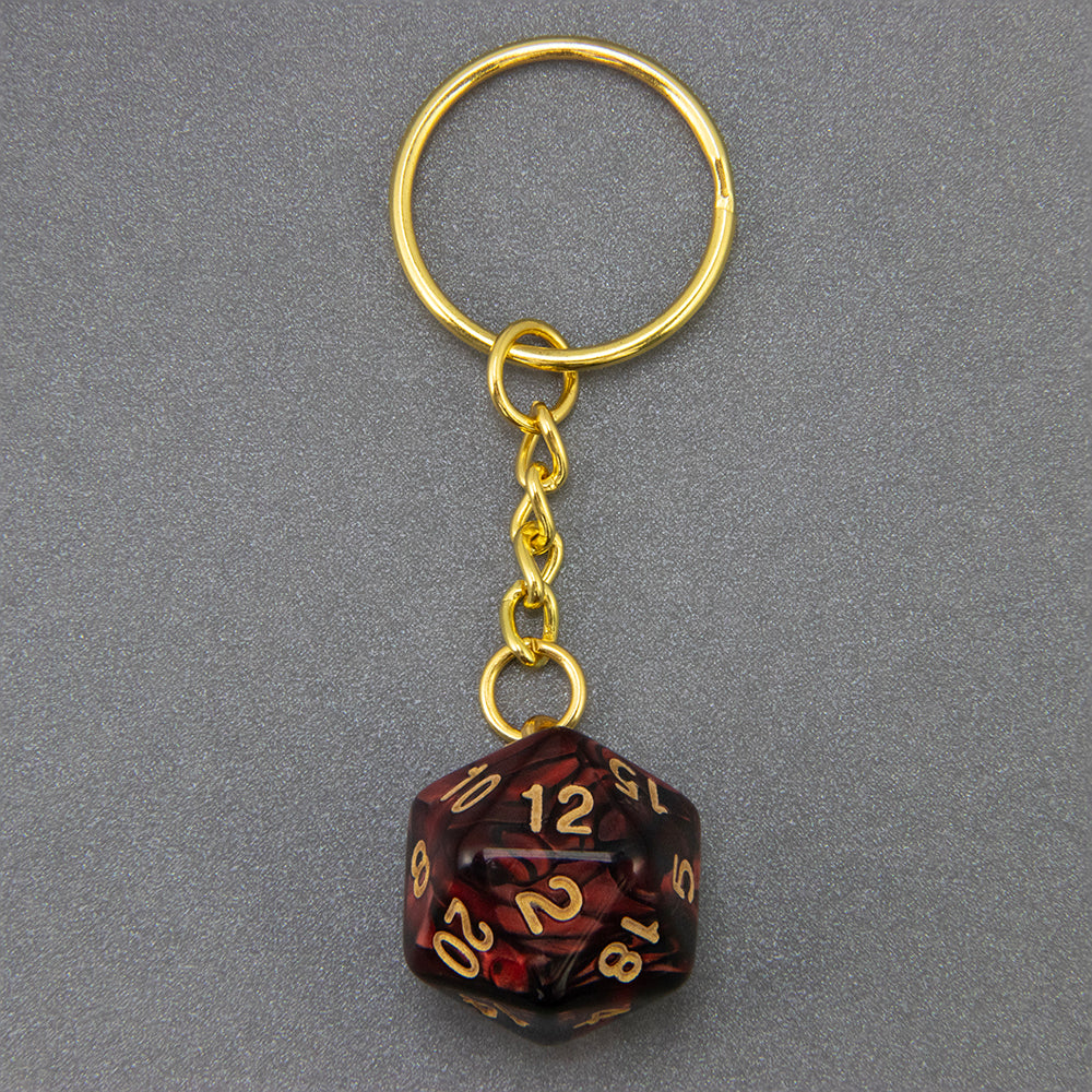 Colored Dice Keychain Lucky Keyring Table Game Souvenirs Perfect for DND Game Lover Gift, Bag, Car Pendant