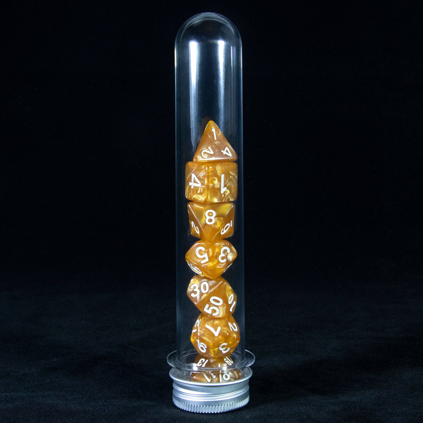 Marble Effect Polyhedral Dice Set 7 Pieces D4 D6 D8 D10 D% D12 D20 DND Game Dices with Tube, Playing Table Game for Bar Club Party