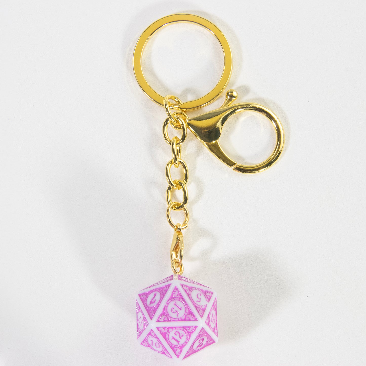 Lucky Dice Keychain, Colorful Acrylic Key Holder Bag Car Pendant, DND RPG Table Game Fans Souvenir Gift Jewelry