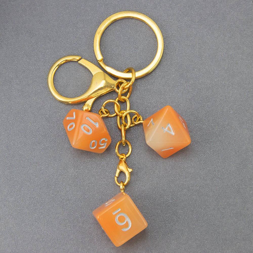 Luminous Dice Keychain Fashion Dice Charm, Pouch Handbag Car Pendant, Table Game Souvenirs for DND RPG Game Lover
