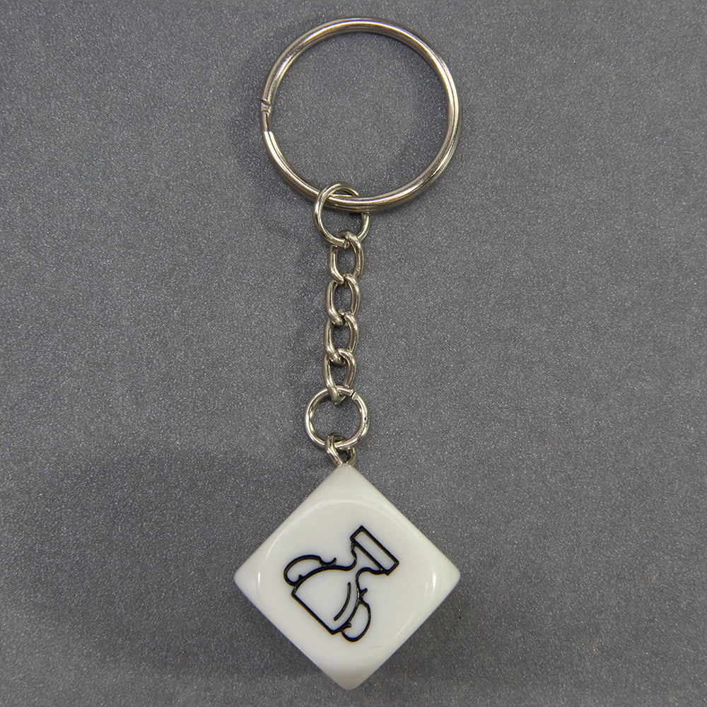 Engraved Pattern dice keychain Kid Creative Birthday Gift key holder for Handbag, Phone Fine Pendant