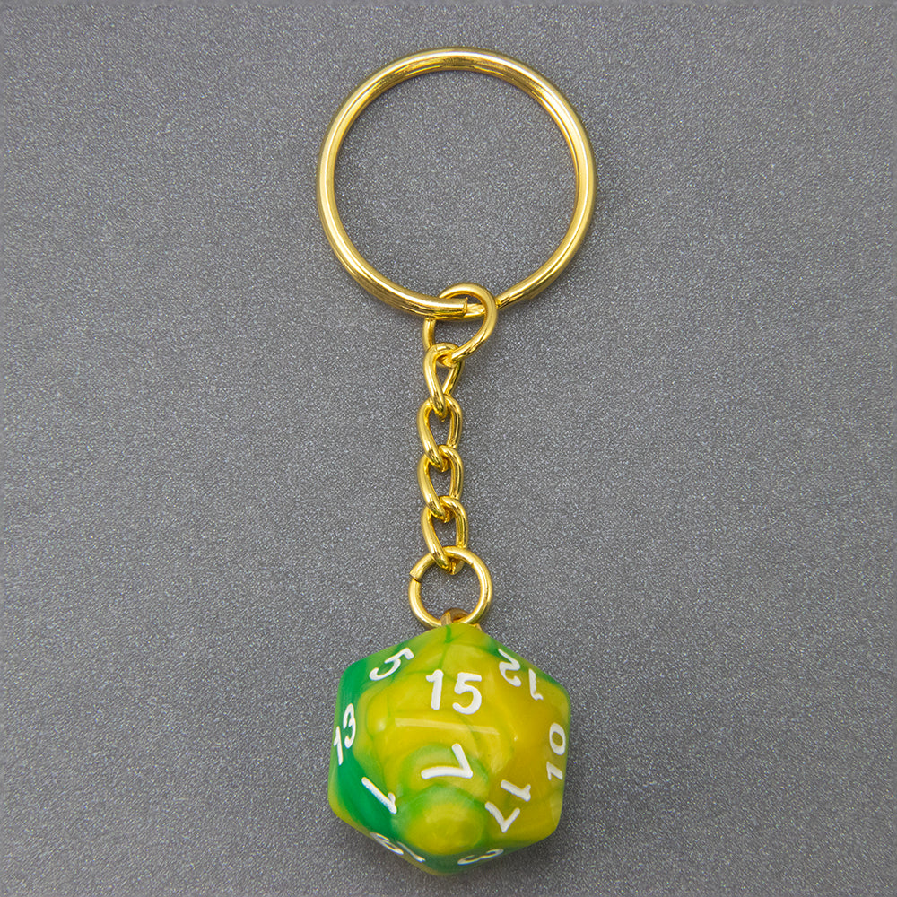 Colored Dice Keychain Lucky Keyring Table Game Souvenirs Perfect for DND Game Lover Gift, Bag, Car Pendant