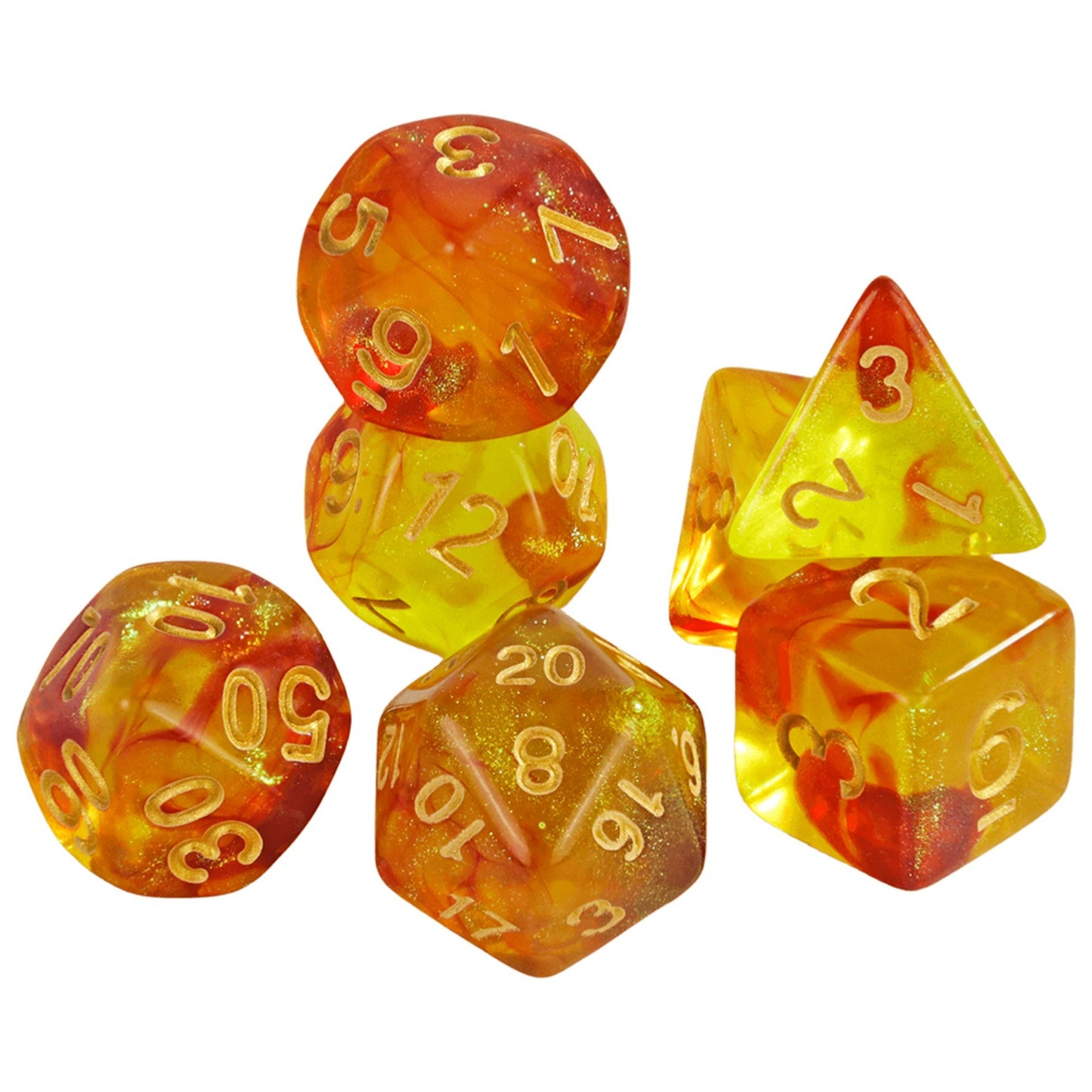 7pcs D&D Dice Set Mixed Color and Glitter Polyhedral Game Dice with Tube, Table Board Playing Game for Bar Club Party