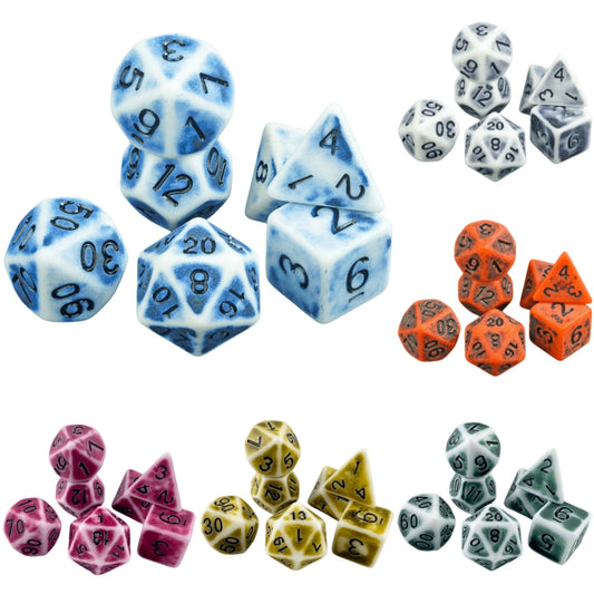 Retro Dice - 7pcs Polyhedral Dice DND Game Dice Set D4-D20 for Party Entertainment Tabletop Game Accessories