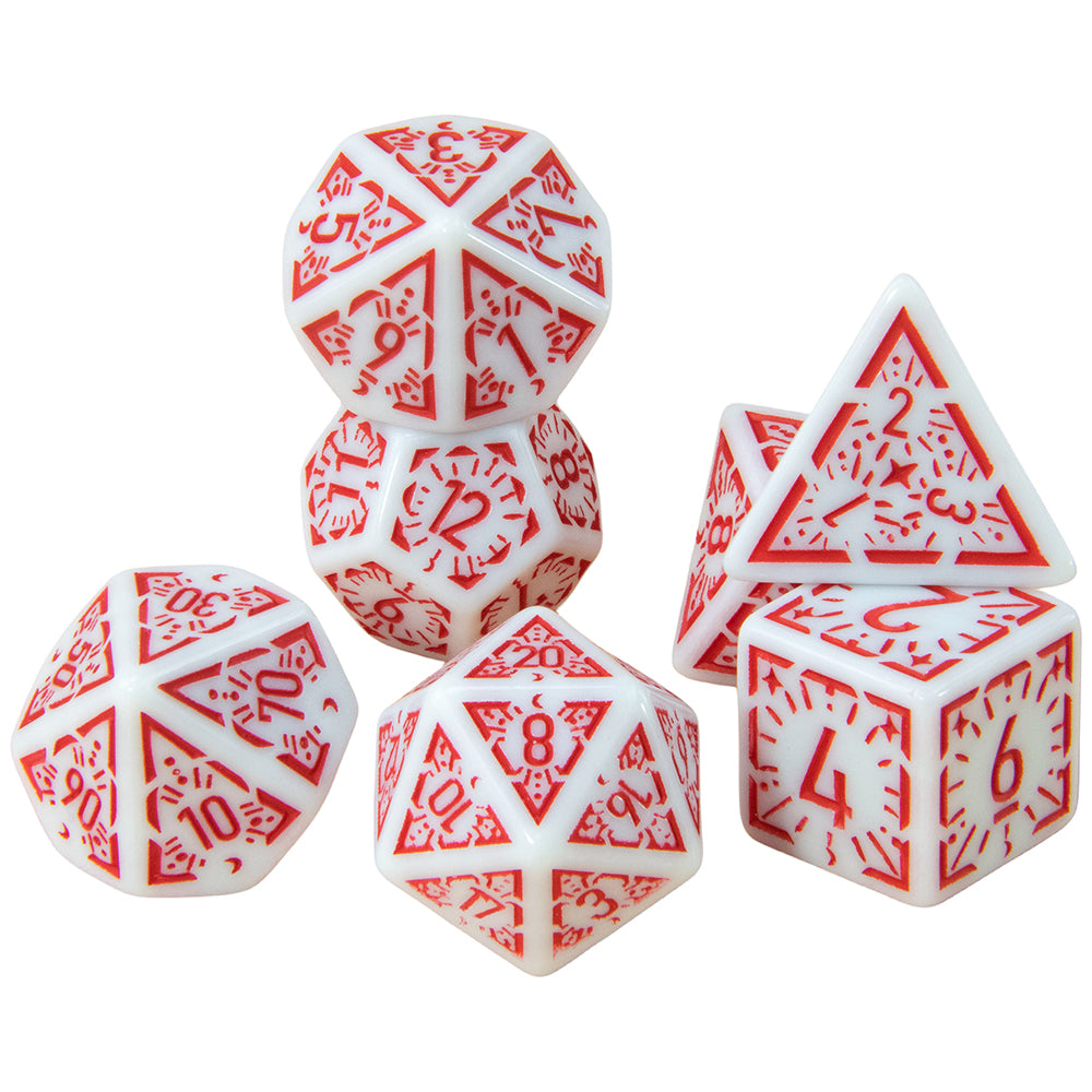 DND Carving Pattern Dice 7Pcs RPG Polyhedral Dice Set for Boardgame As Gift Entertainment Accessories