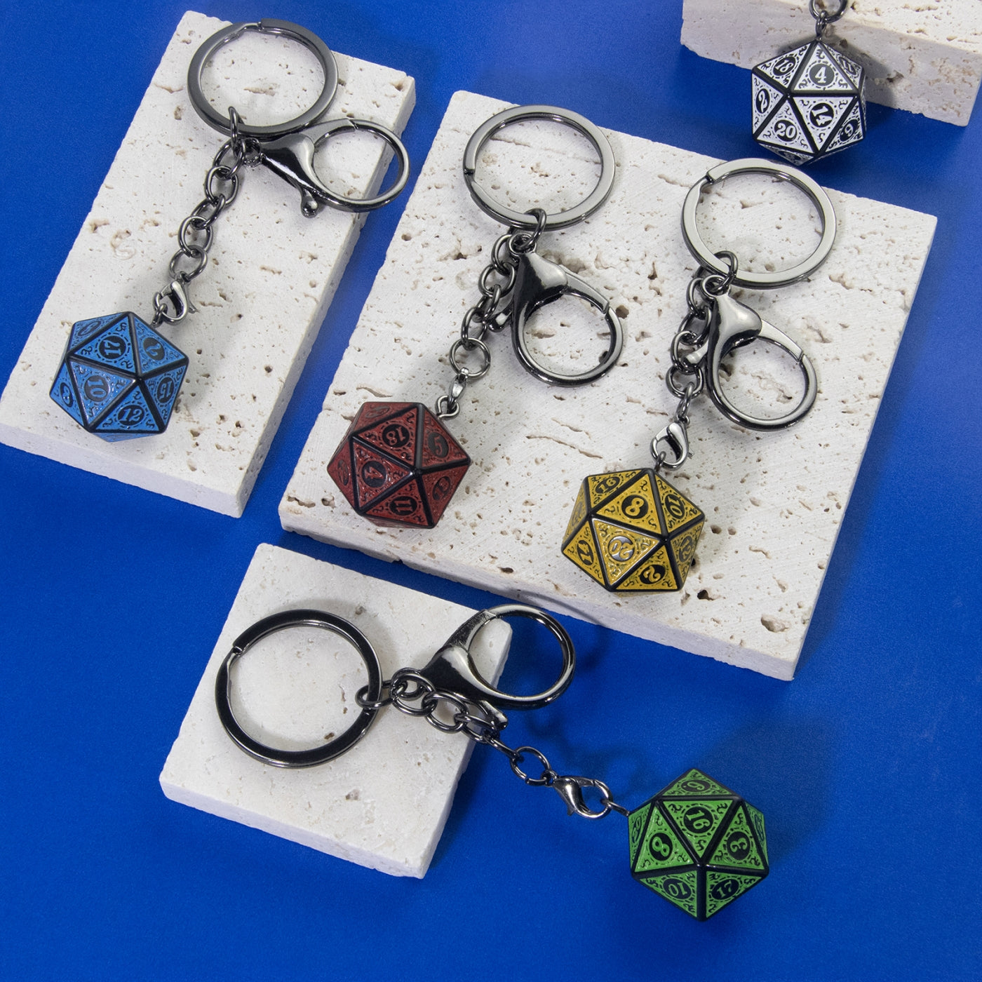 Lucky Dice Keychain, Colorful Acrylic Key Holder Bag Car Pendant, DND RPG Table Game Fans Souvenir Gift Jewelry