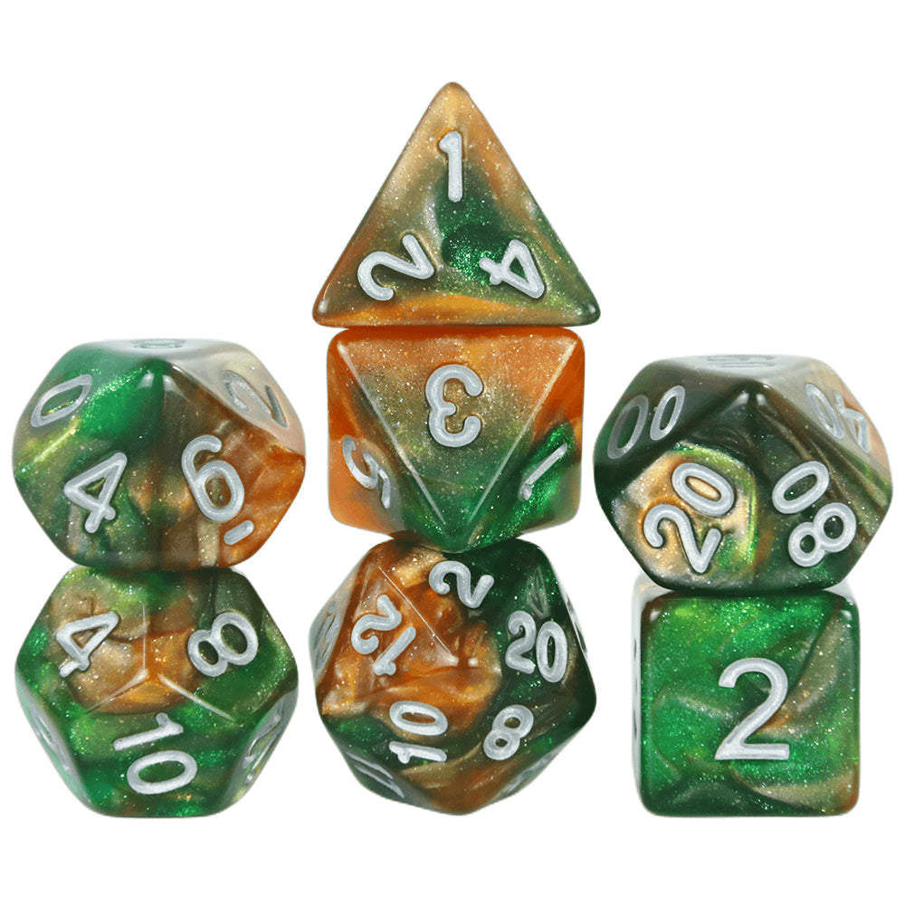 Colorful Galaxy Themed Polyhedral Dice Set D4-D20 for Entertainment Tabletop Games Party Games