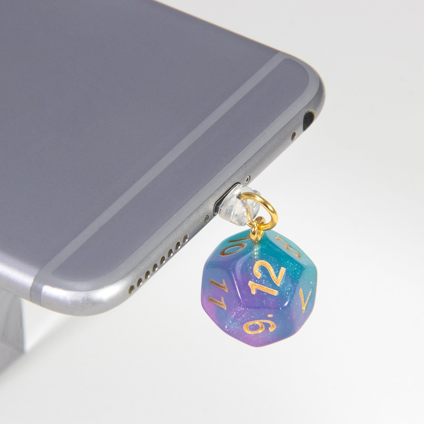 PVC Dustplugs with Acrylic Dice Pendant for Android Apple Phones Charging Port Dustproof Protector Dust Plugs