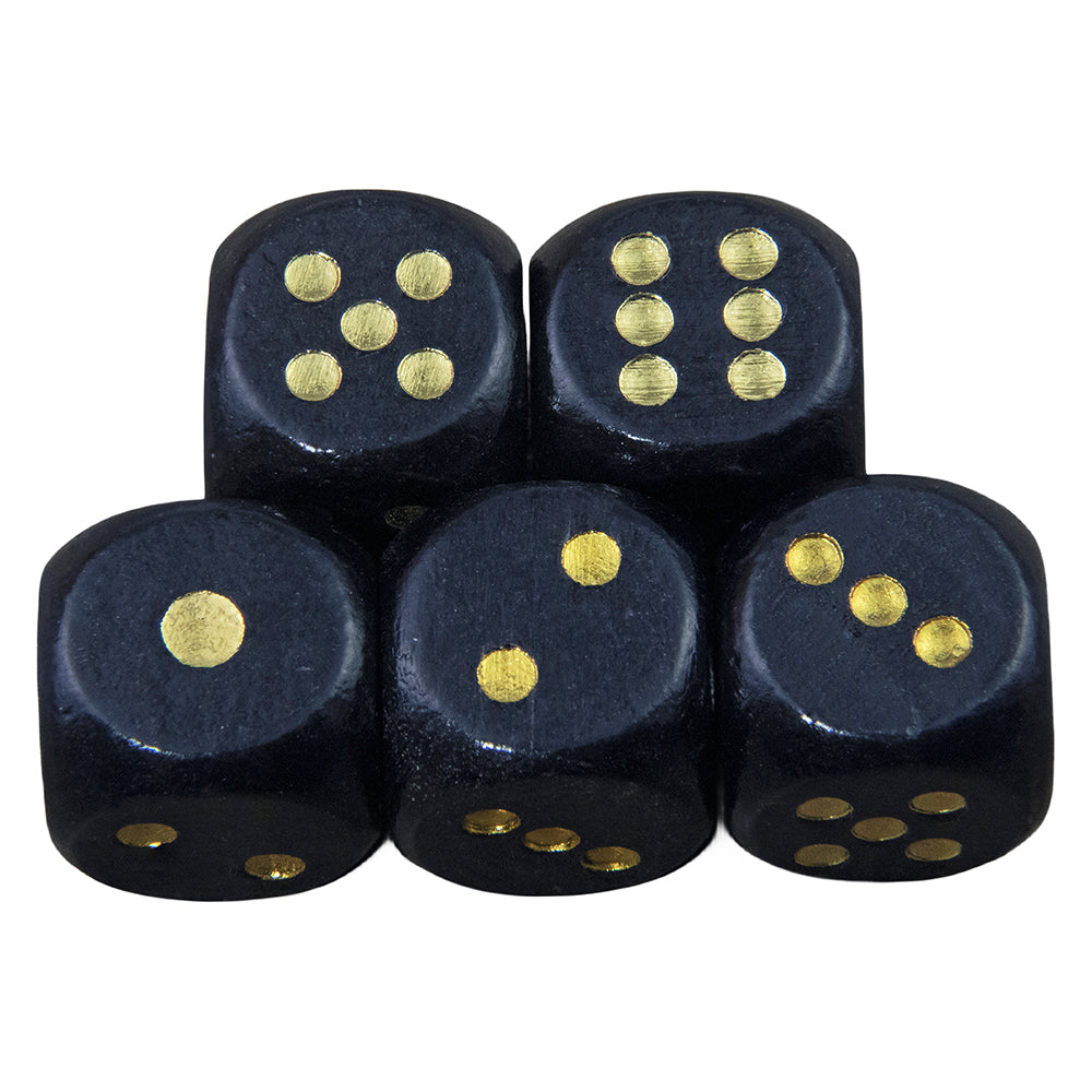 5pcs 16mm Wooden Dice 6 Sided Game Dice for Dice Game Math Teaching DIY Board Game