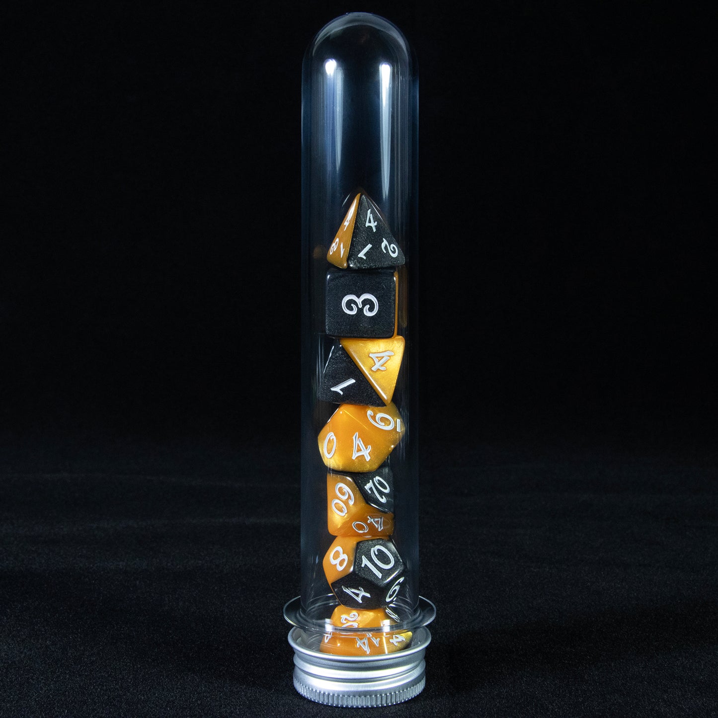Splice Color Dice Set 7pcs Two-color DND Game Polyhedral Dice with Tube for D&D Role Playing Games and Tabletop Games