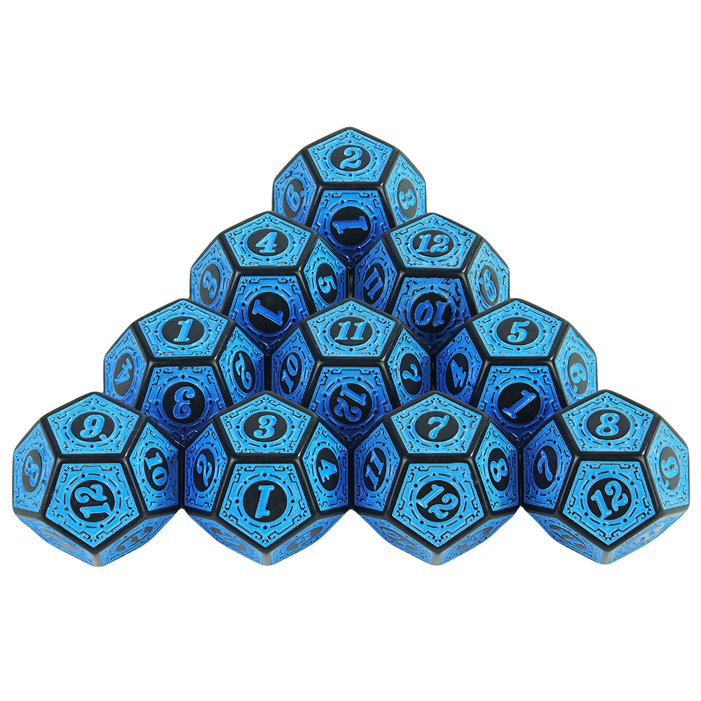10PCS Polyhedral Dice 12 Sided Dice Set for DND Role Play Game Tabletop Game Accessories,Colorful Games D12 Dice
