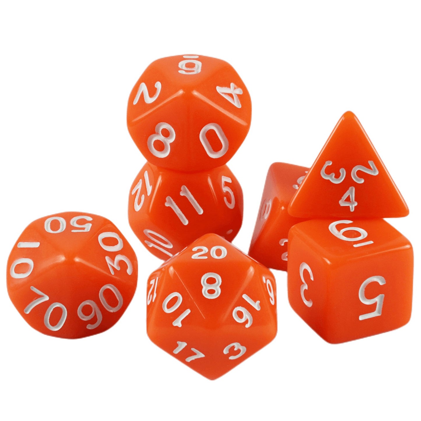 Colorful Dice 7pcs Polyhedral Digital Dice Set D4-D20 with Tube for DND RPG Game Board Game Accessories