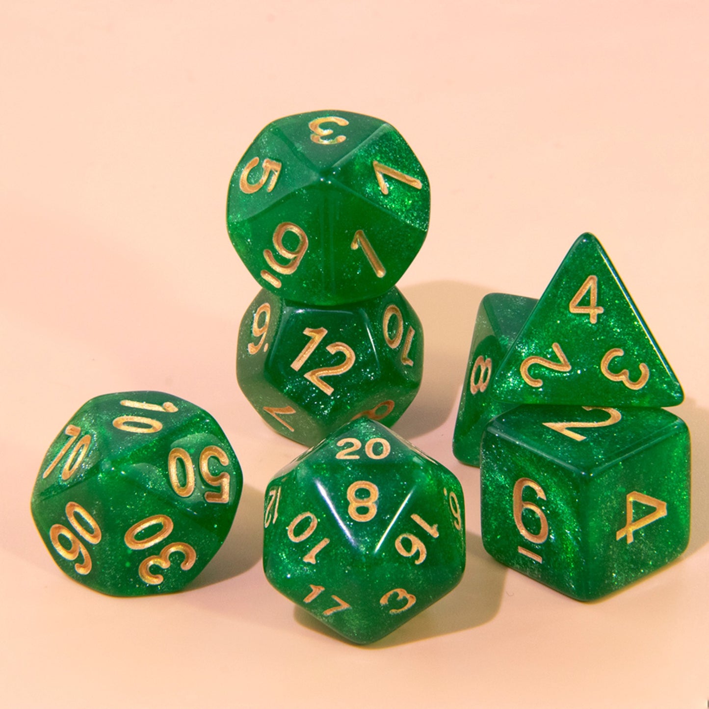 7pcs Glitter Polyhedral Dice Set D4 D6 D8 D% D10 D12 D20 Dice with Tube for D&D RPG Role Playing Game Table Game Accessories
