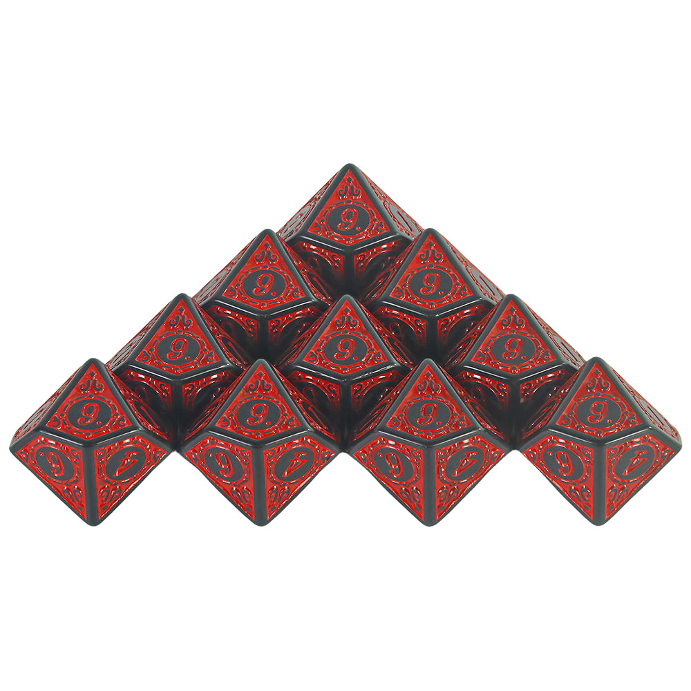 10pcs D10 Dice DND Polyhedral 10 Sided Dice Digital 0-9 Game Dice for TRPG RPG Table Game Board Gaming