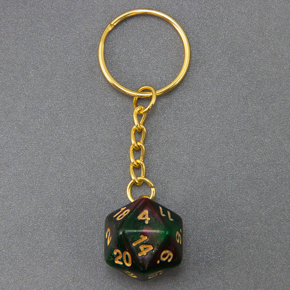 Starry Sky Effect Dice Keychain Fashion Dice Charm Keyring for Pouch Hand Bag Car Pendant