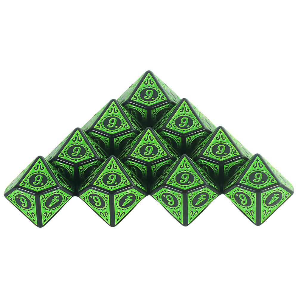 10pcs D10 Dice DND Polyhedral 10 Sided Dice Digital 0-9 Game Dice for TRPG RPG Table Game Board Gaming