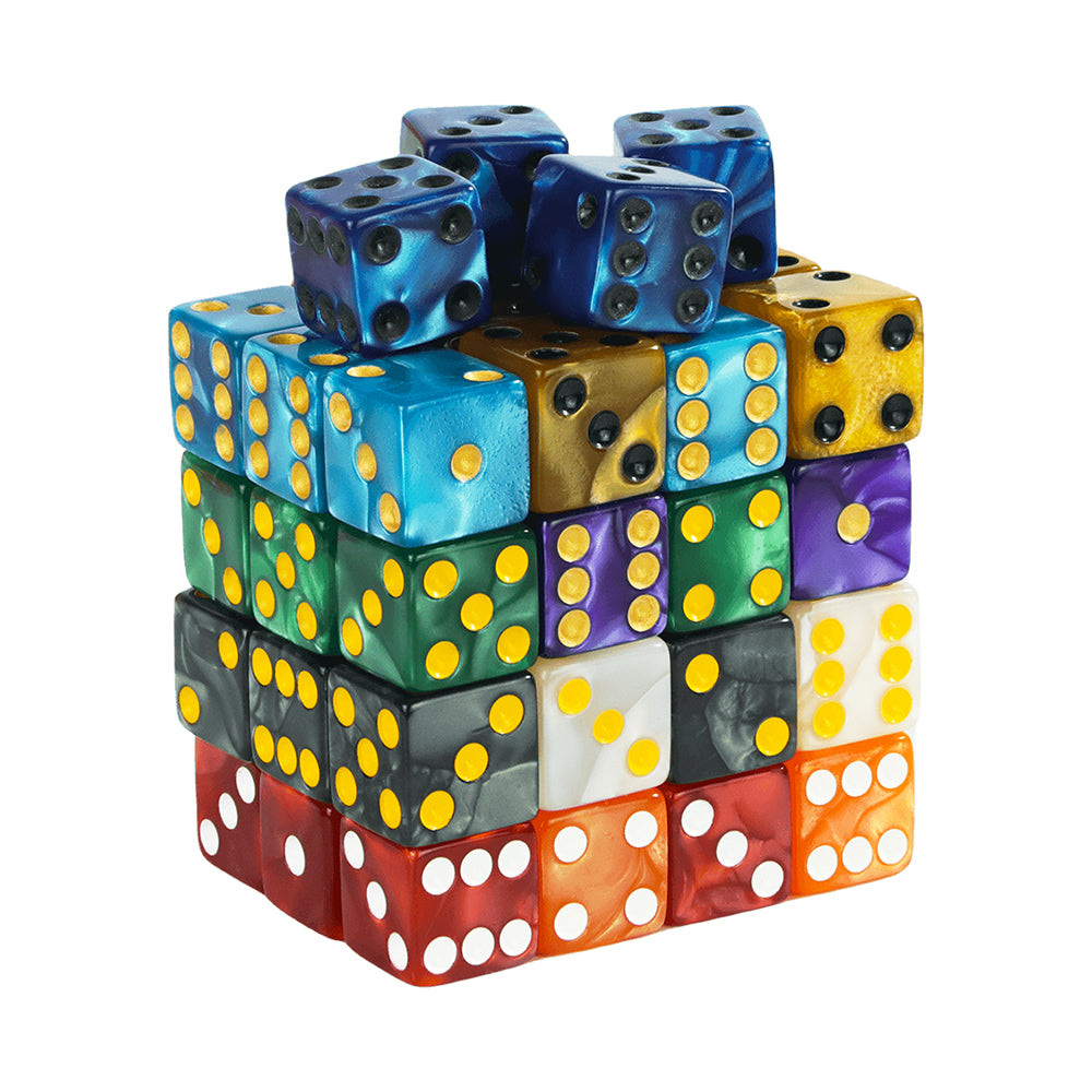 Marble Dice 10pcs 16mm Square Corners Dice 6 Sided Dice for Party Entertainment and Leisure Board Games DND Card Games