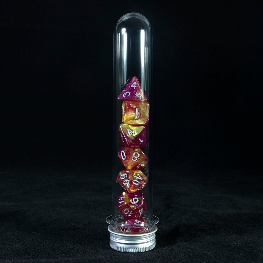 Creative Universe Galaxy DND Game Dice Polyhedral Dice Set with Tube for Souvenirst Entertainment RPG Table Game