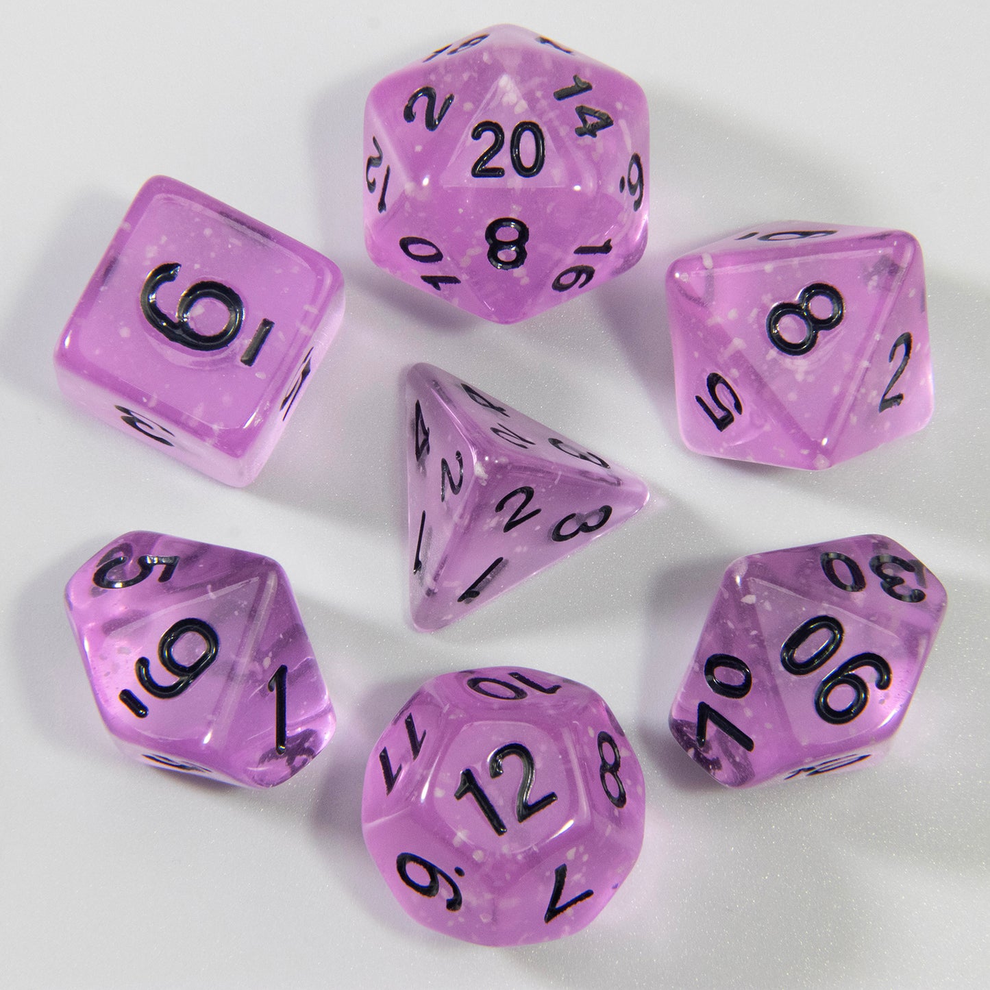 Transparent Dice Set - DND Dice Set for DND RPG Role Playing Game, 7-Piece Polyhedral Dice Set