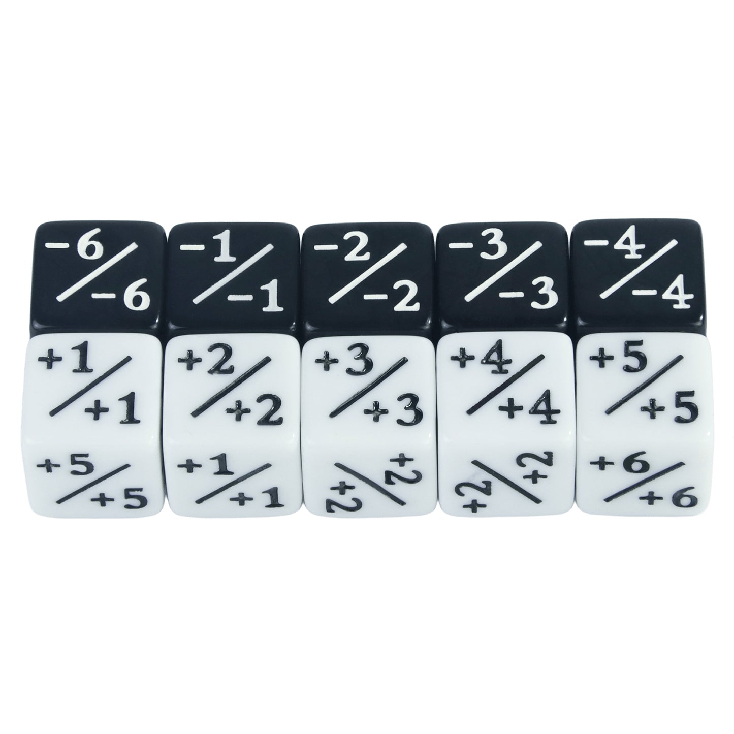 Six Sided Dice Set D6 Counters +1/+1 and -1/-1 Set of 10 Dice for Math Teaching, Card Game Accessories