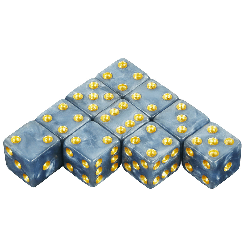 10pcs 12mm D6 Dice Mini 6-sided Marble Effect Square Corner Game Dice for Funny Party Board Games DNDGame RPG