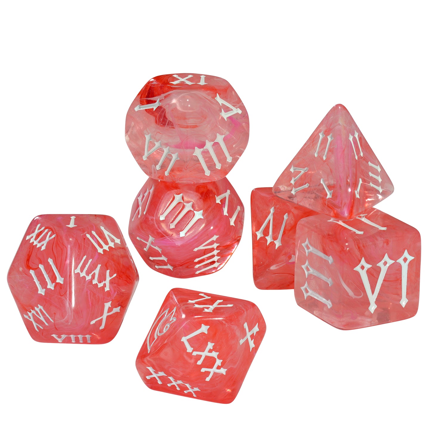 7pcs DND Dice Set Creative Design Roman Number Pattern Polyhedral Dice for Dungeons Game Role Playing Table Games