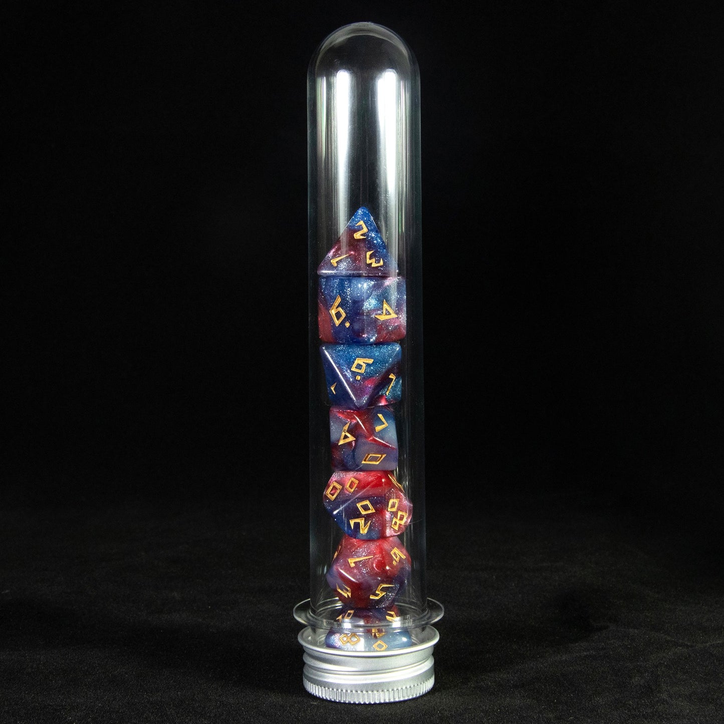 DND Polyhedral Dice Set 7pcs/Set Mixed Color Dice with Tube for DND RPG Game Board Game Prop, As Souvenir Gift