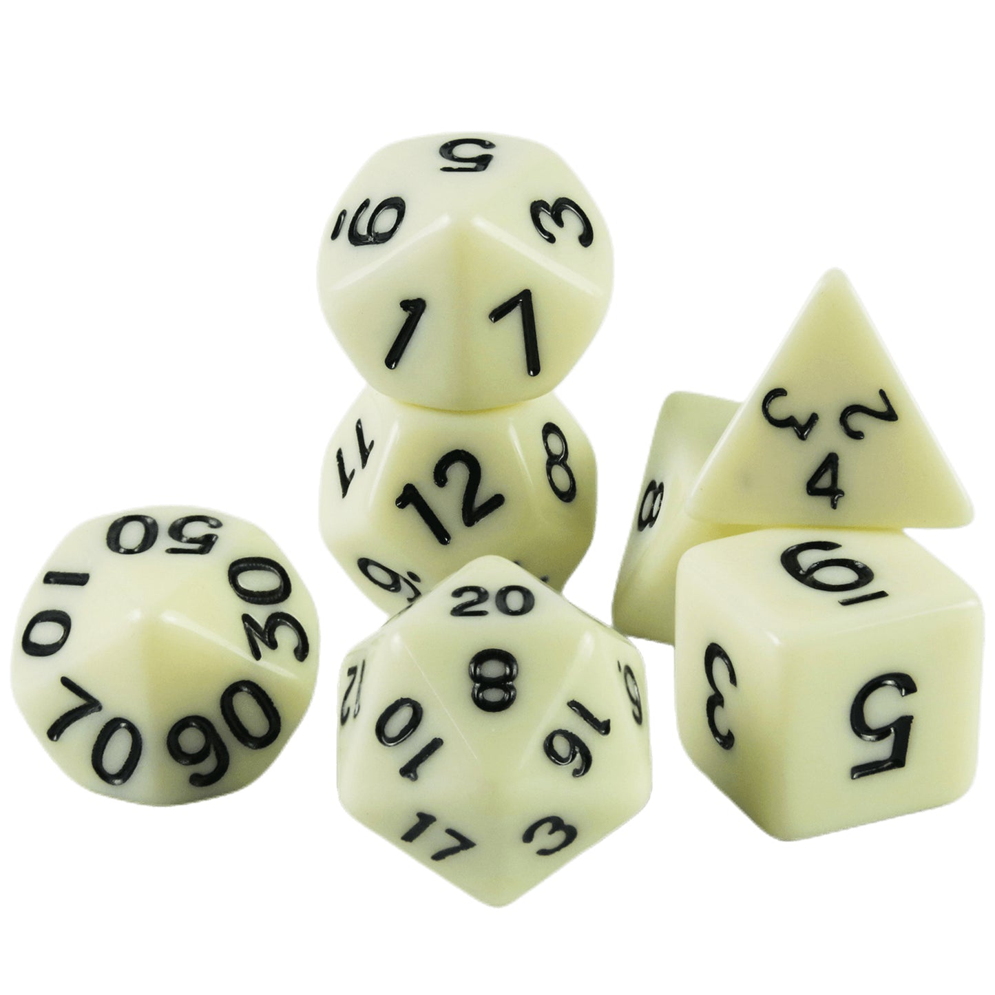 Opaque Dice 7pcs Colorful Polyhedral Game Dice for Role Playing DND Board Game Accessories