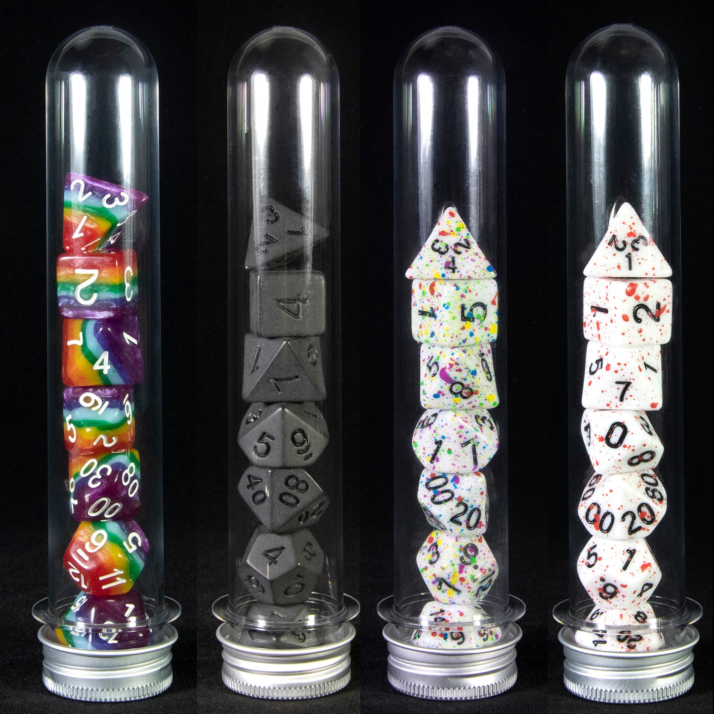 DND Dice 7 Pieces Polyhedral Dice Set with Tube for D&D TRPG Board Game and Role Playing Game Accessories