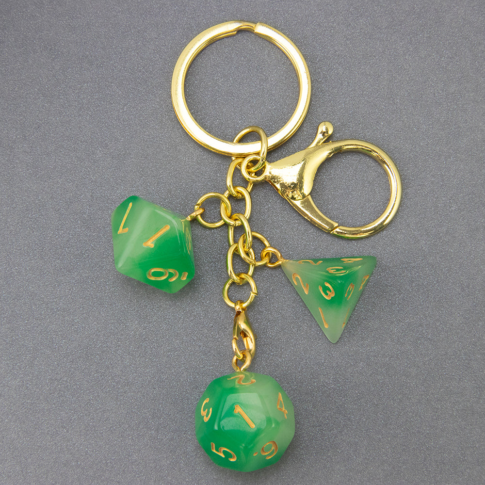 Luminous Dice Keychain Fashion Dice Charm, Pouch Handbag Car Pendant, Table Game Souvenirs for DND RPG Game Lover