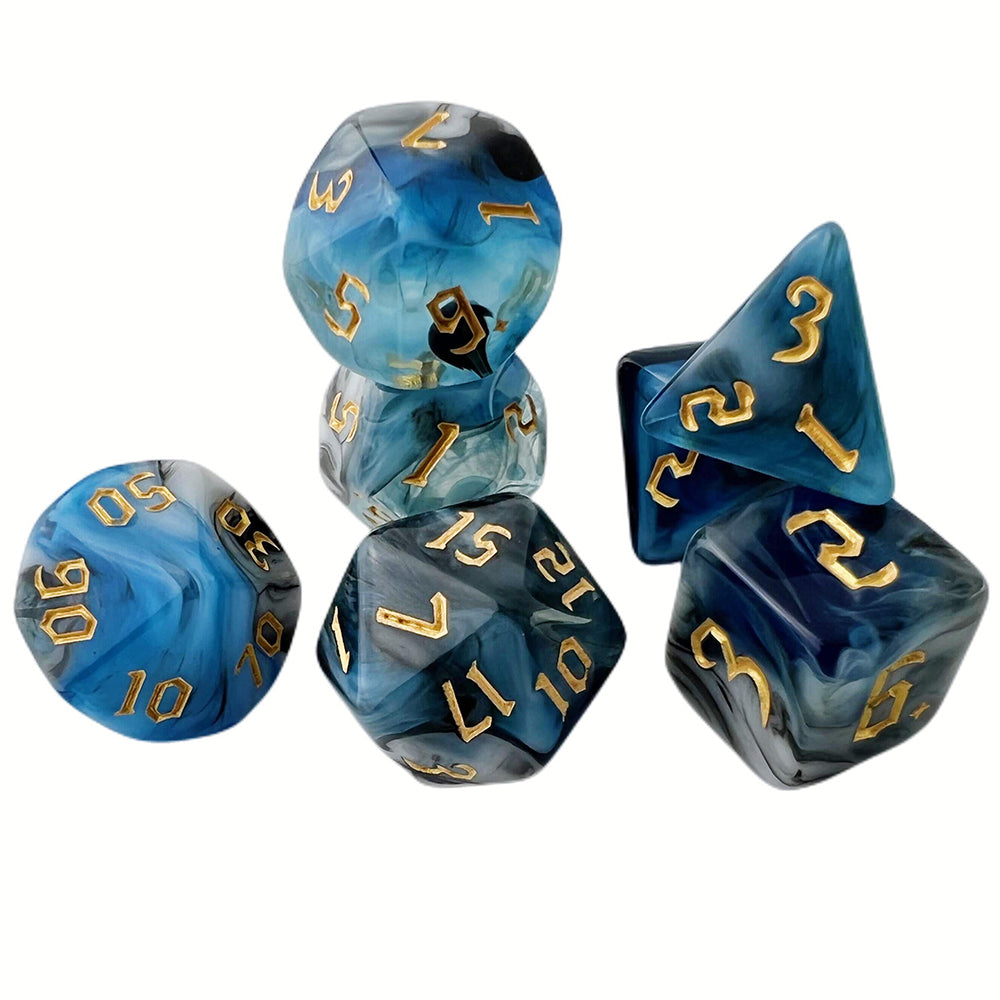 DND Dice Set 7Pcs Polyhedral Dice D4 D6 D8 D10 D12 D20 with Tube Mixed Color for D&D Tabletop Role-Playing Games Accessories