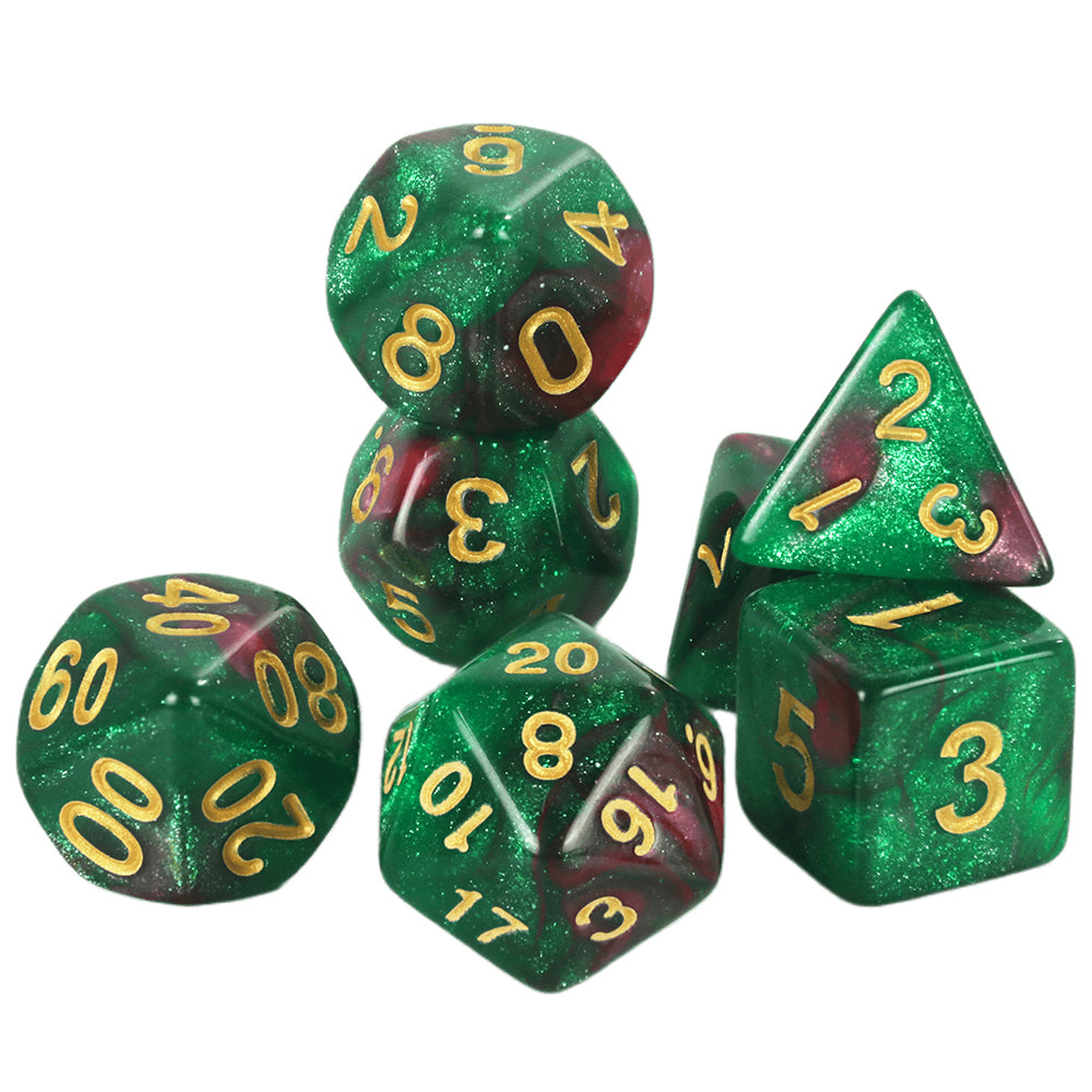 Colorful Galaxy Themed Polyhedral Dice Set D4-D20 for Entertainment Tabletop Games Party Games