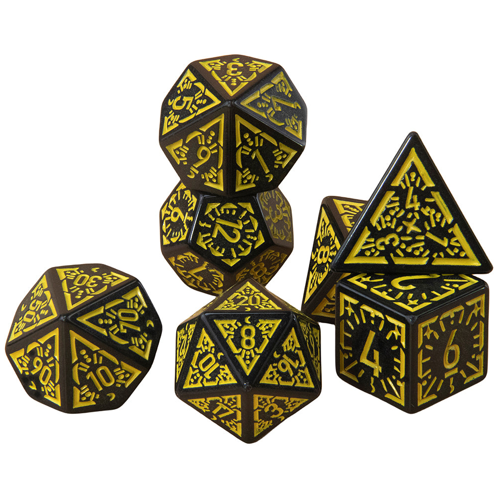 DND Carving Pattern Dice 7Pcs RPG Polyhedral Dice Set for Boardgame As Gift Entertainment Accessories