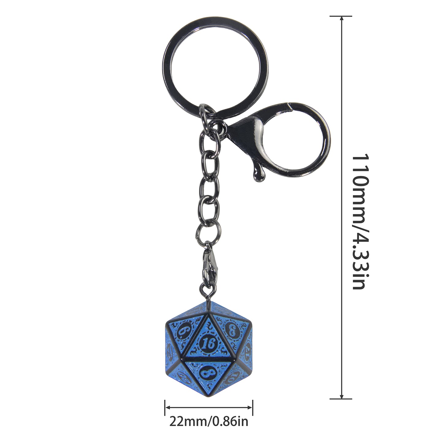 Lucky Dice Keychain, Colorful Acrylic Key Holder Bag Car Pendant, DND RPG Table Game Fans Souvenir Gift Jewelry
