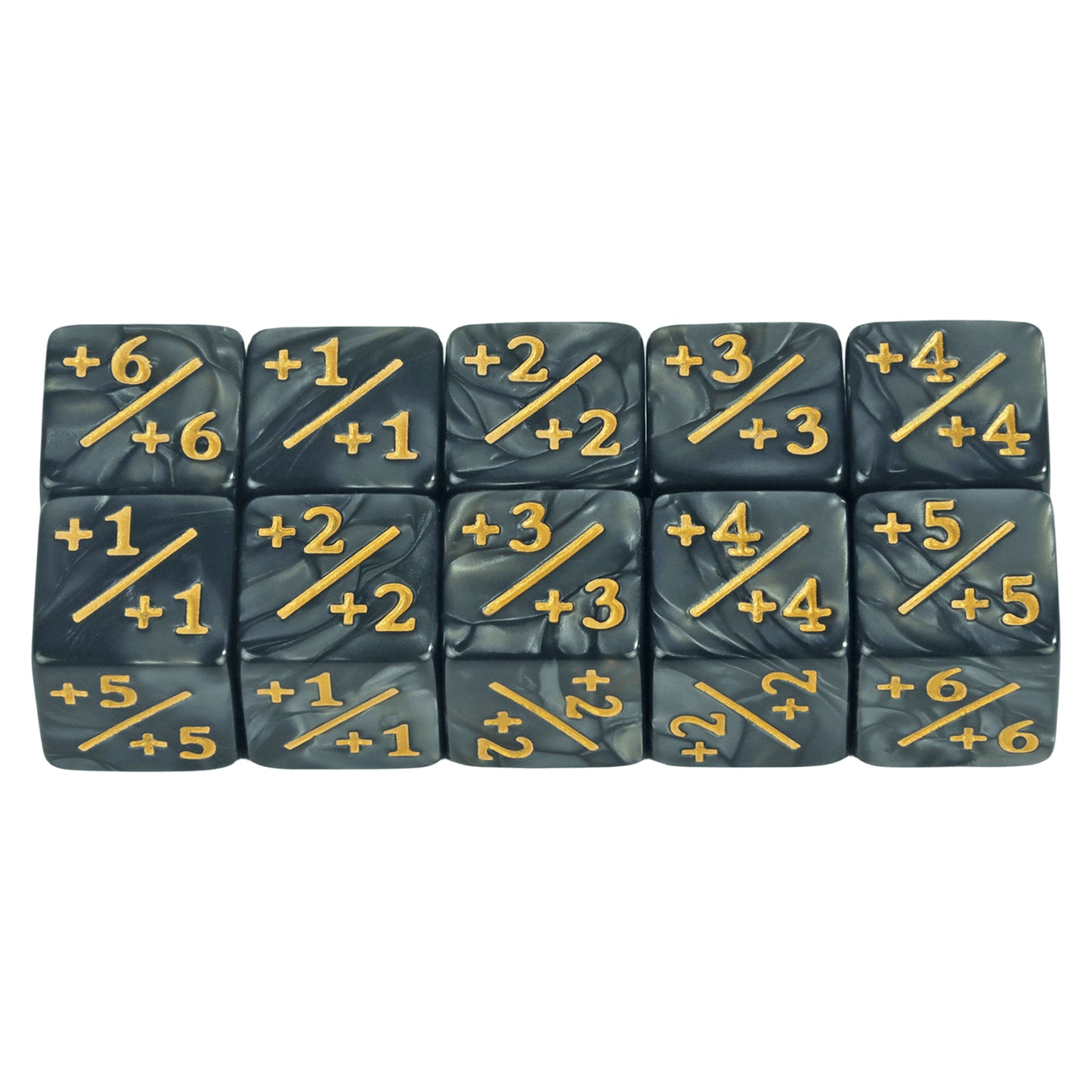 Six Sided Dice Set D6 Counters +1/+1 and -1/-1 Set of 10 Dice for Math Teaching, Card Game Accessories