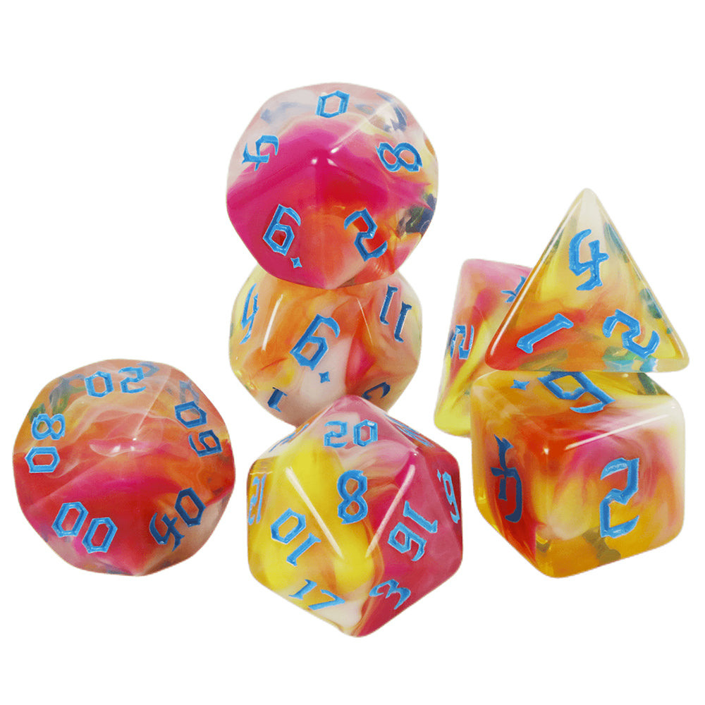 DND Dice Set 7 PCS Polyhedral Game Dice Mixing Color DND Role Playing Dice for Dungeon Game DND RPG Magic Game Table Games Dice D4 D6 D8 D10 D12 D20