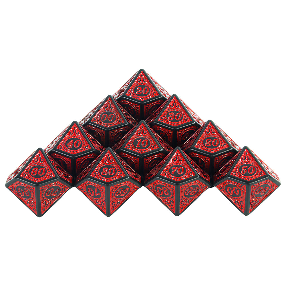 Polyhedral D10(00-90) Dice 10pcs 10 Sided Dice for Role Playing Game DND Boardgame Dice Set