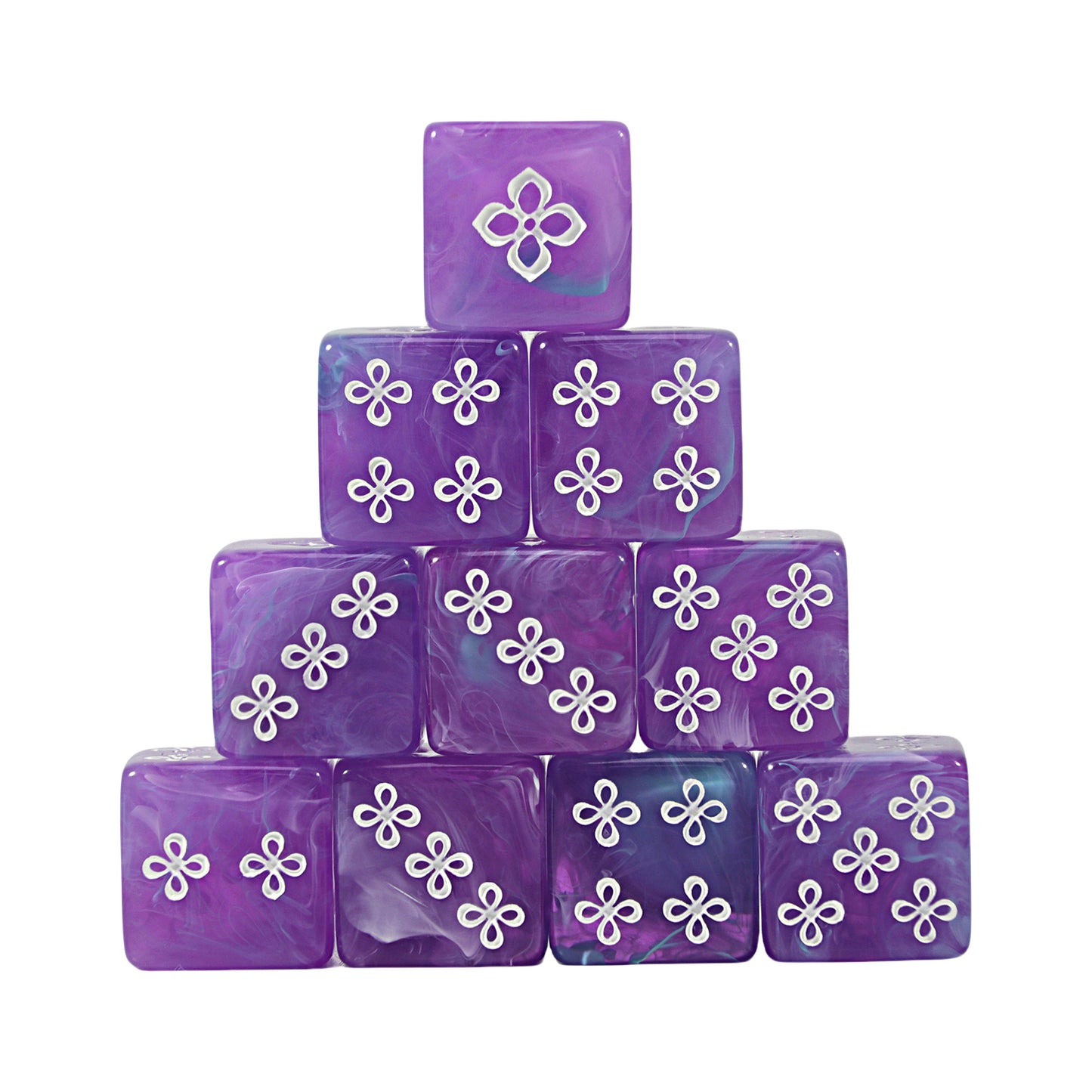 D6 Dice Set 10pcs 16mm Love Heart/leaf/flower/diamond Patterns Game Dice for Board Game, Math Teaching