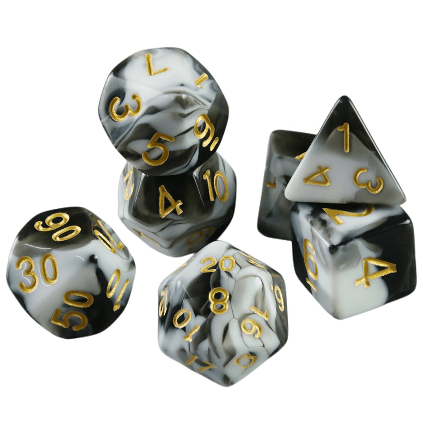 Double Color Polyhedral Dice Set 7pieces D&D Dice with Tube Table Board Playing Game for Bar Party Club