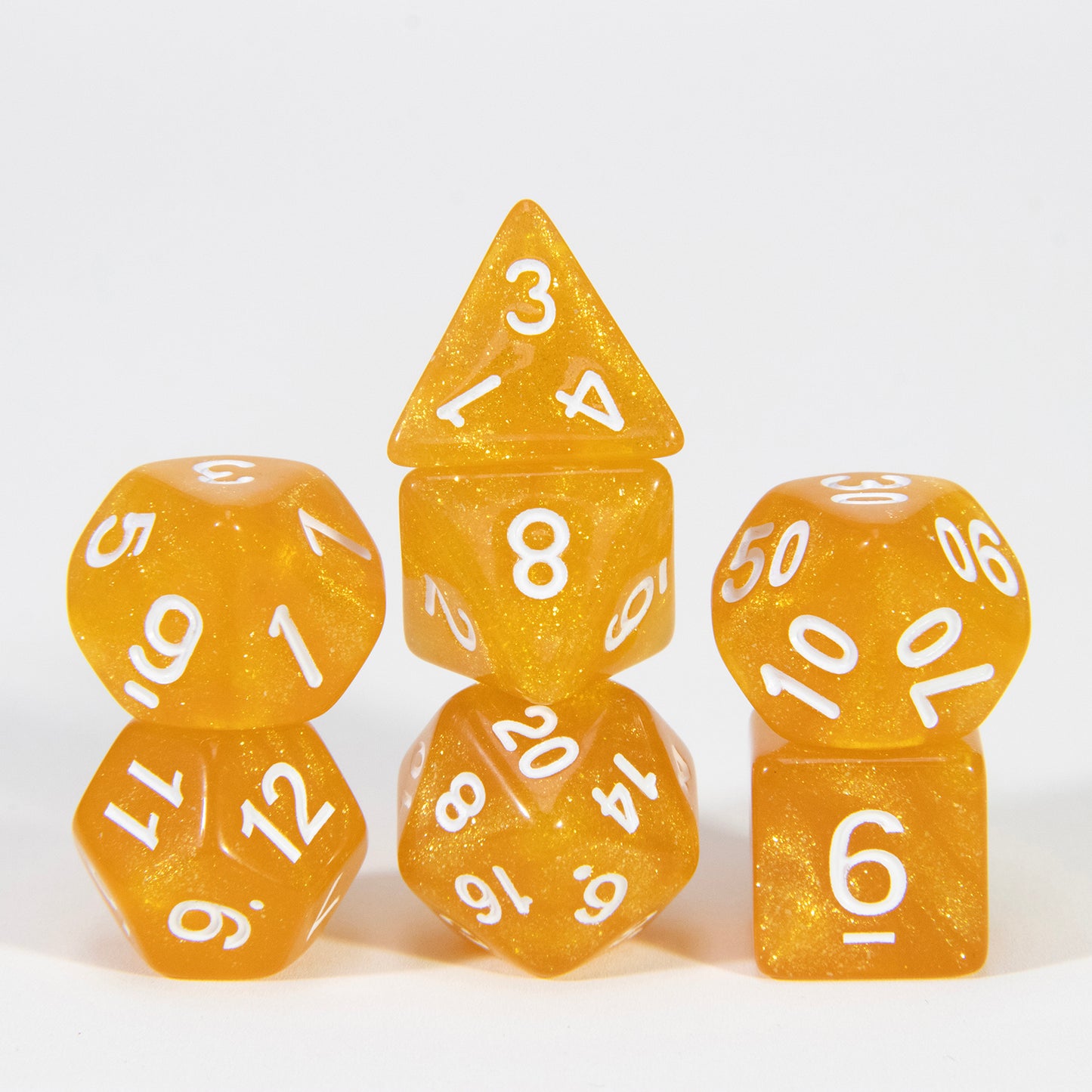 Glitter Dice Set 7pcs Game Polyhedral Dice D4, D6, D8, D10, D%, D12, D20 for D&D Game and Funny Entertainment Board Games