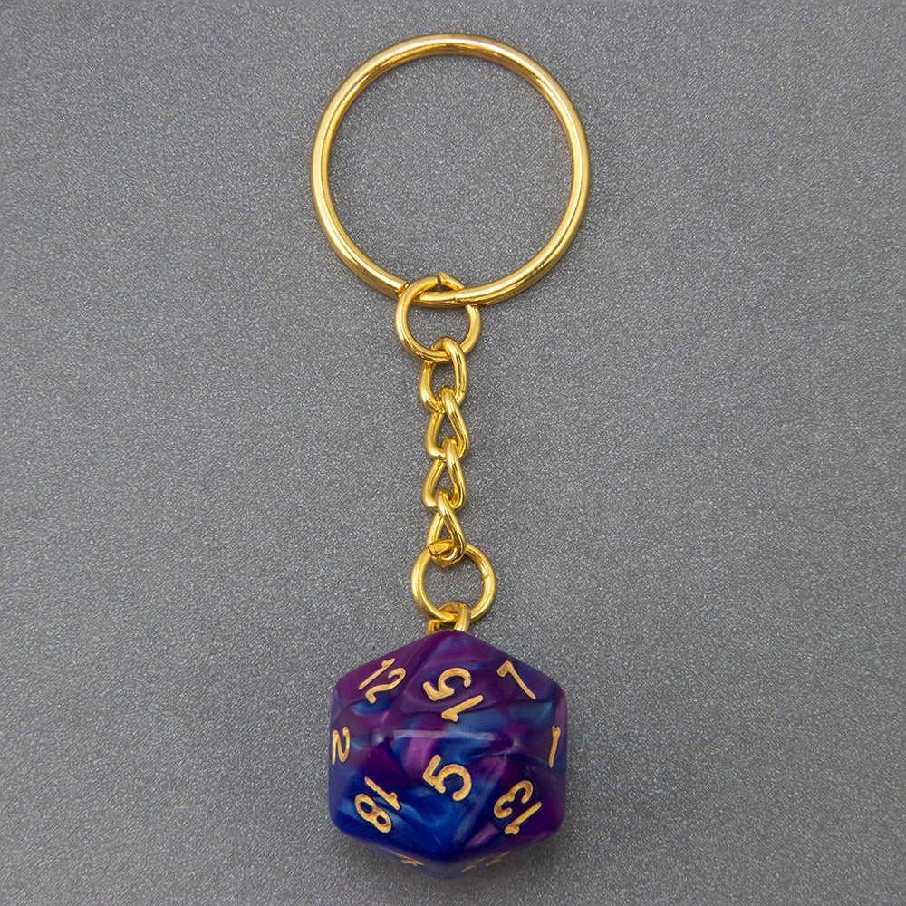 Colored Dice Keychain Lucky Keyring Table Game Souvenirs Perfect for DND Game Lover Gift, Bag, Car Pendant