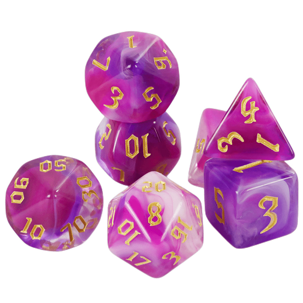DND Dice Set 7 PCS Polyhedral Game Dice Mixing Color DND Role Playing Dice for Dungeon Game DND RPG Magic Game Table Games Dice D4 D6 D8 D10 D12 D20