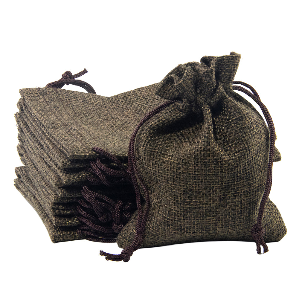 Burlap Drawstring Bags 10pcs Linen Bag Dice Storage Bag for Christmas Gifts Bag, Jewelry Packaging Bags